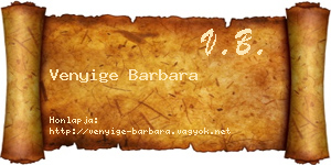 Venyige Barbara névjegykártya
